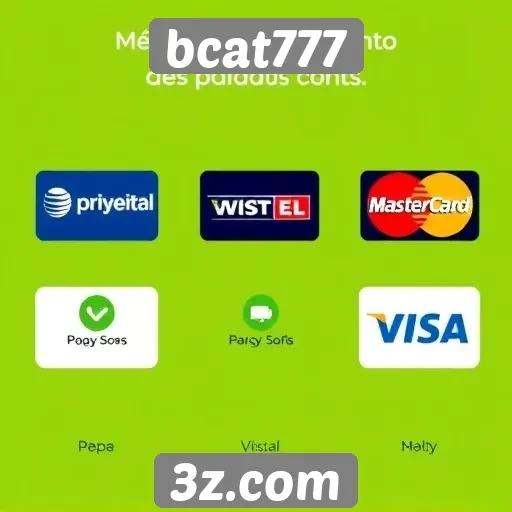 Métodos de pagamento disponíveis na plataforma BCAT777